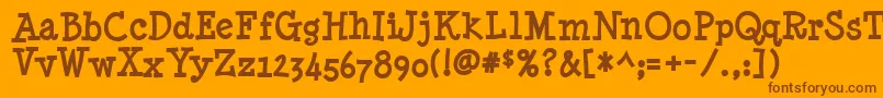 Minynb Font – Brown Fonts on Orange Background