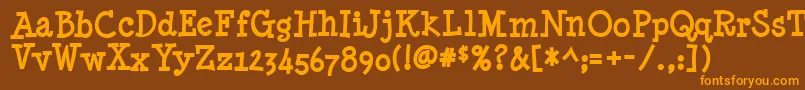 Minynb Font – Orange Fonts on Brown Background