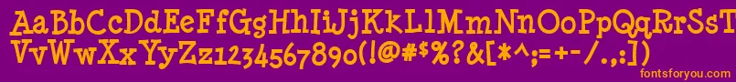 Minynb Font – Orange Fonts on Purple Background