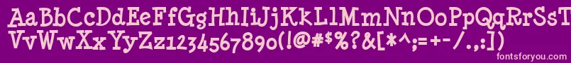 Minynb Font – Pink Fonts on Purple Background