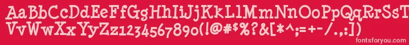 Minynb Font – Pink Fonts on Red Background
