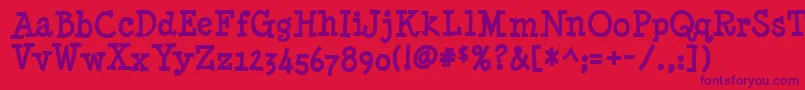 Minynb Font – Purple Fonts on Red Background