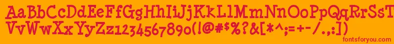 Minynb Font – Red Fonts on Orange Background