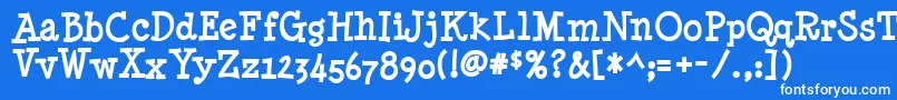 フォントMinynb – 青い背景に白い文字