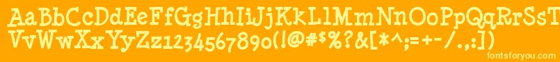 フォントMinynb – オレンジの背景に黄色の文字