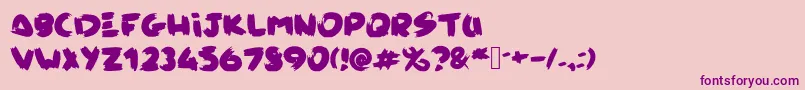 Loose-Schriftart – Violette Schriften auf rosa Hintergrund