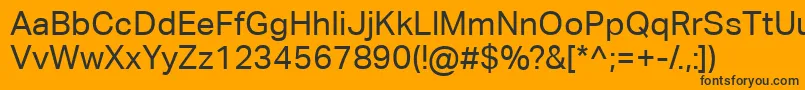 AktivgroteskcorpRegular-Schriftart – Schwarze Schriften auf orangefarbenem Hintergrund