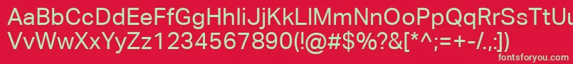 AktivgroteskcorpRegular Font – Green Fonts on Red Background
