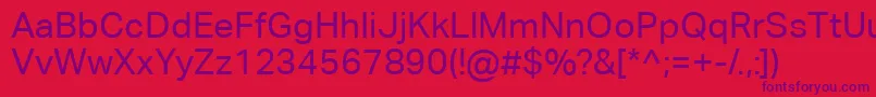 AktivgroteskcorpRegular Font – Purple Fonts on Red Background