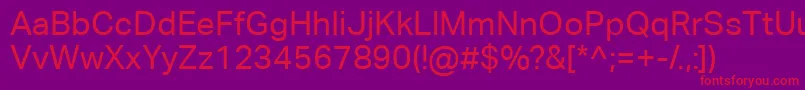 フォントAktivgroteskcorpRegular – 紫の背景に赤い文字