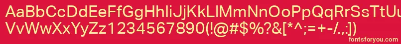 AktivgroteskcorpRegular Font – Yellow Fonts on Red Background