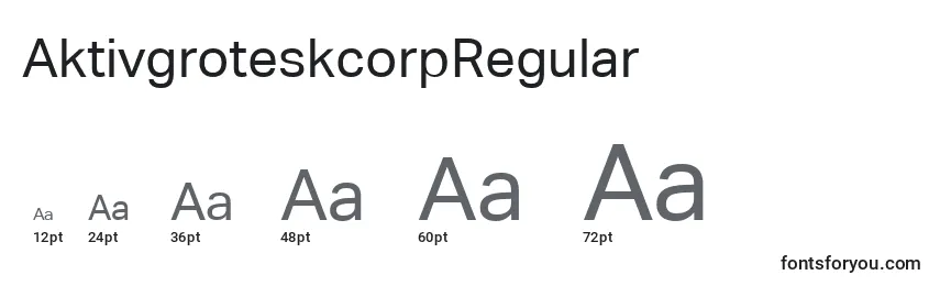 Rozmiary czcionki AktivgroteskcorpRegular