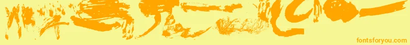 BrushStrokeOfGenius Font – Orange Fonts on Yellow Background