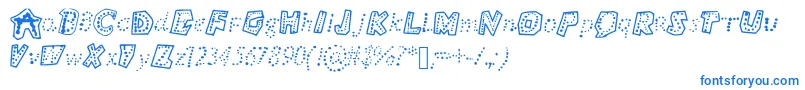 Bubbly Font – Blue Fonts on White Background