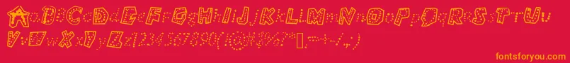 Bubbly Font – Orange Fonts on Red Background