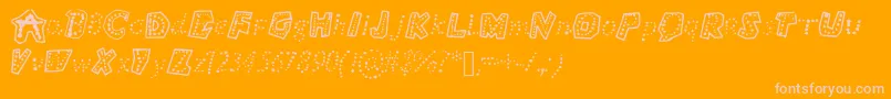 Bubbly Font – Pink Fonts on Orange Background