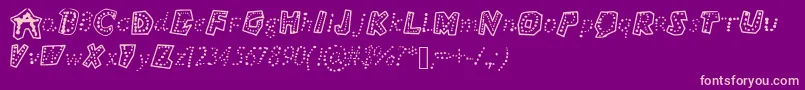 Bubbly Font – Pink Fonts on Purple Background