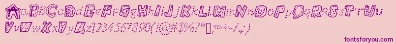 Bubbly Font – Purple Fonts on Pink Background