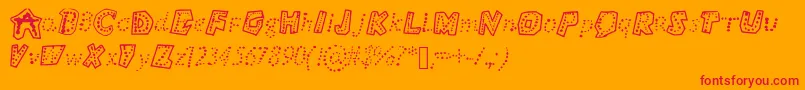 Bubbly Font – Red Fonts on Orange Background