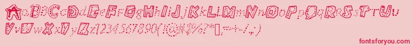 Bubbly Font – Red Fonts on Pink Background