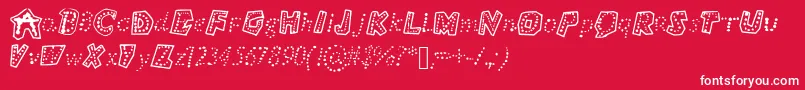 Bubbly Font – White Fonts on Red Background