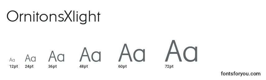 OrnitonsXlight Font Sizes