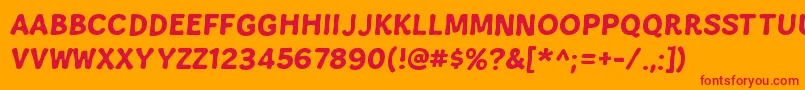 Snowa Font – Red Fonts on Orange Background