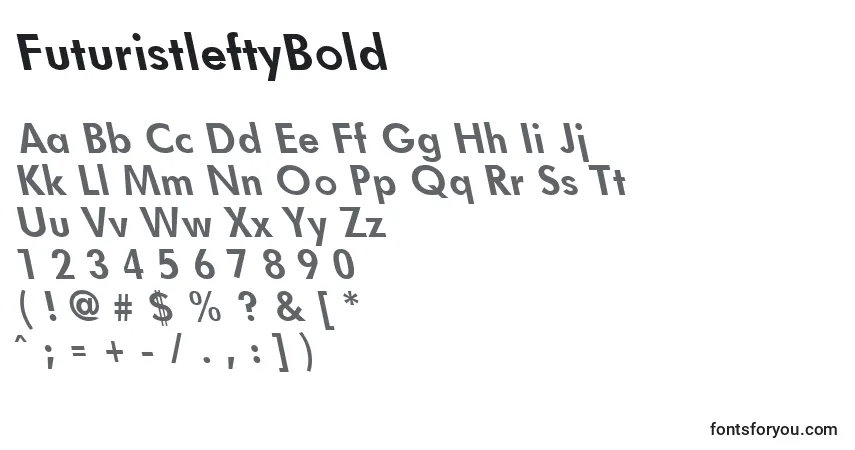 FuturistleftyBold-fontti – aakkoset, numerot, erikoismerkit