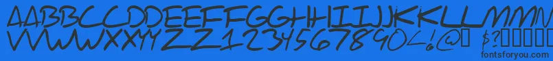 Scraotc Font – Black Fonts on Blue Background