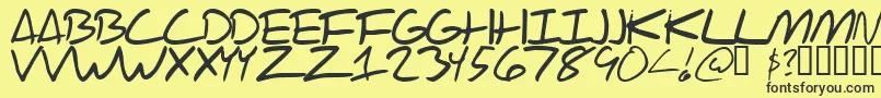 フォントScraotc – 黒い文字の黄色い背景
