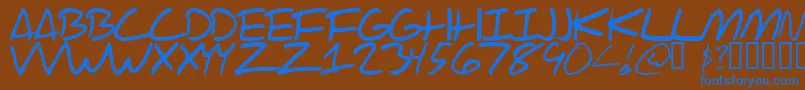 Шрифт Scraotc – синие шрифты на коричневом фоне