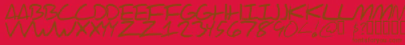 フォントScraotc – 赤い背景に茶色の文字