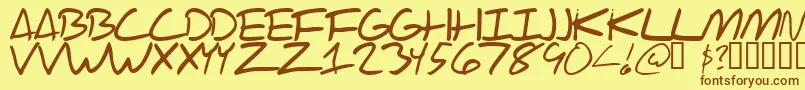 Scraotc-fontti – ruskeat fontit keltaisella taustalla