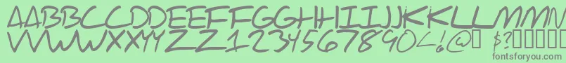 Scraotc-fontti – harmaat kirjasimet vihreällä taustalla