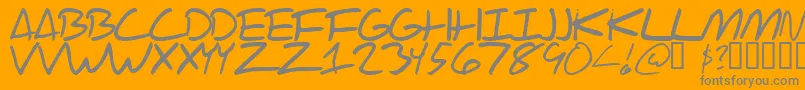 Scraotc-Schriftart – Graue Schriften auf orangefarbenem Hintergrund