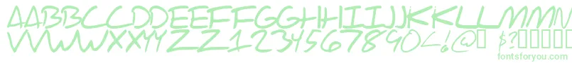 Scraotc-Schriftart – Grüne Schriften auf weißem Hintergrund