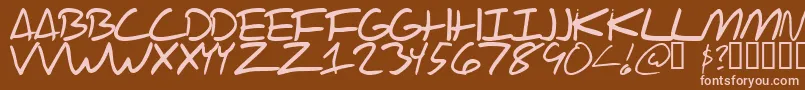 Scraotc-fontti – vaaleanpunaiset fontit ruskealla taustalla