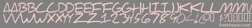 フォントScraotc – 灰色の背景にピンクのフォント