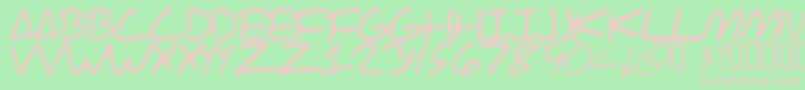 フォントScraotc – 緑の背景にピンクのフォント