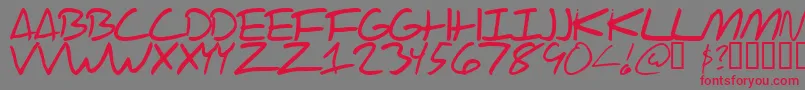 フォントScraotc – 赤い文字の灰色の背景