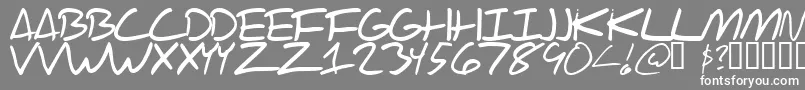 フォントScraotc – 灰色の背景に白い文字