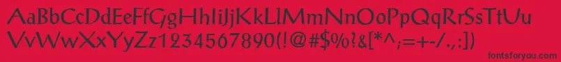 P790RomanRegular Font – Black Fonts on Red Background