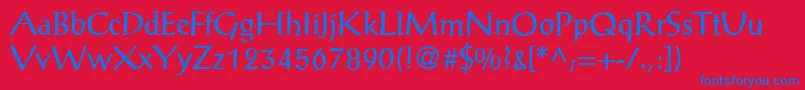 P790RomanRegular Font – Blue Fonts on Red Background