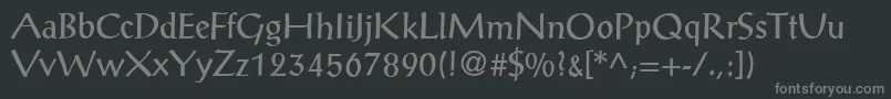 Czcionka P790RomanRegular – szare czcionki na czarnym tle