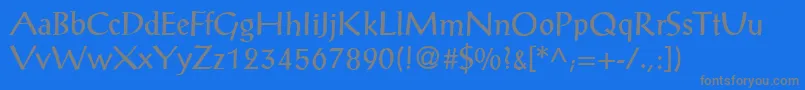 P790RomanRegular Font – Gray Fonts on Blue Background