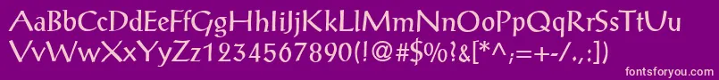 P790RomanRegular Font – Pink Fonts on Purple Background