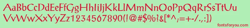 P790RomanRegular Font – Red Fonts on Green Background
