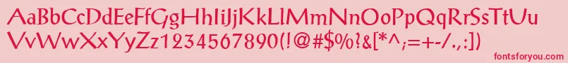 P790RomanRegular Font – Red Fonts on Pink Background