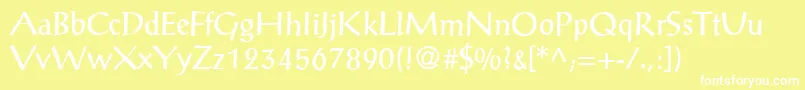 フォントP790RomanRegular – 黄色い背景に白い文字