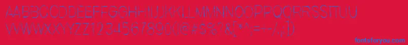 InvisiblerrorEdge-Schriftart – Blaue Schriften auf rotem Hintergrund